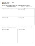 Average Value of a Function, The 2 nd Fundamental Theorem of