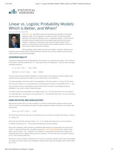 Linear vs. Logistic Probability Models: Which is Better, and - Data-X