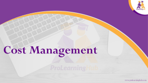 Cost Management - Pro Learning Hub