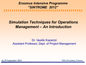 Simulation Techniques for Operations Management