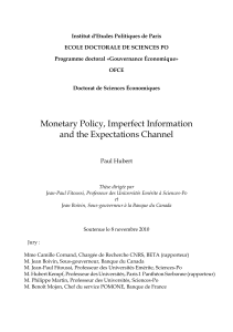 Monetary Policy, Imperfect Information and the Expectations Channel