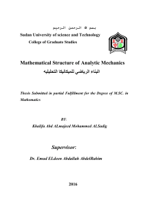 Mathematical Structure of Analytic Mechanics