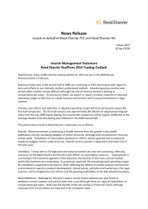 News Release Issued on behalf of Reed Elsevier PLC and Reed