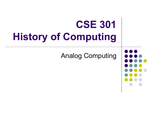 CSE 301 History of Computing