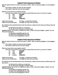 Subject Verb Agreement Notes Subject Verb