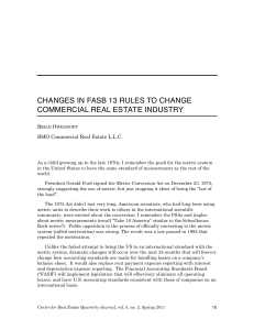 CHANGES IN FASB 13 RULES TO CHANGE COMMERCIAL REAL