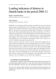 Leading indicators of distress in Danish banks in the period 2008-12