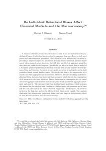Do Individual Behavioral Biases Affect Financial Markets and the