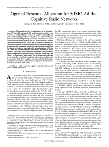 Optimal Resource Allocation for MIMO Ad Hoc Cognitive Radio