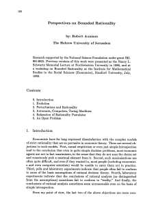 108 Perspectives on Bounded Rationality by: Robert