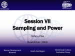 Impact Evaluation Session VII Sampling and