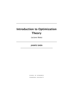 Introduction to Optimization Theory
