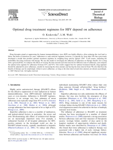 Optimal drug treatment regimens for HIV depend on adherence