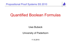 Quantified Boolean Formulas