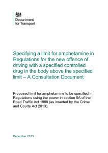 Specifying a limit for amphetamine in regulations for the