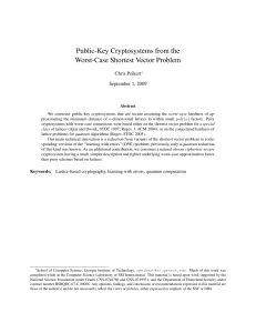 Public-Key Cryptosystems from the Worst