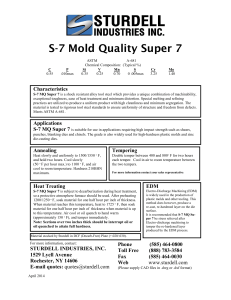 S-7 Mold Quality - Sturdell Industries Inc.