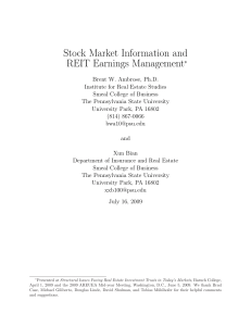 Stoc Mar et Information and REIT Earnings Management