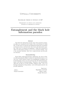 Entanglement and the black hole information paradox