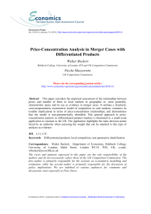 Price-Concentration Analysis in Merger Cases with Differentiated