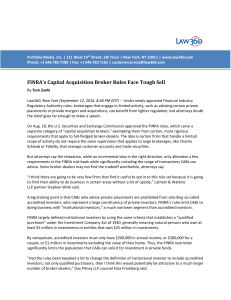 FINRA`s Capital Acquisition Broker Rules Face Tough Sell