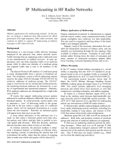 IP Multicasting in HF Radio Networks - NMSU TraceBase