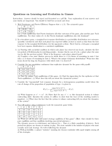 Problems for exam - David Levine`s Economic and Game Theory Page