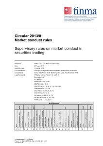 Circular 2013/8 Market conduct rules Supervisory rules on
