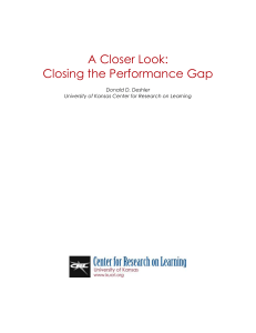 A closer look: Closing the Performance Gap