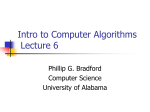 Intro to Computer Algorithms Lecture 6