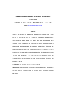 Non-Equilibrium Dynamics and Physics of the Terascale