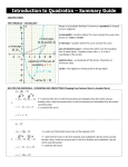 Introduction to Quadratics – Summary Guide