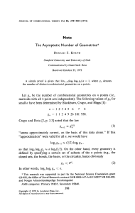 The Asymptotic Number of Geometries* Let g, be the number of