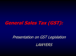 Presentation for Lawyers - The Belize Department of General Sales