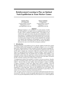 Reinforcement Learning to Play an Optimal Nash Equilibrium in