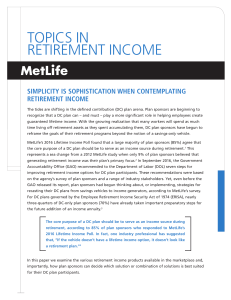 topics in retirement income