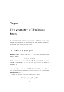 The geometry of Euclidean Space