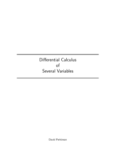 Differential Calculus of Several Variables