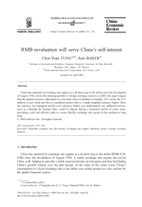 RMB revaluation will serve China`s self