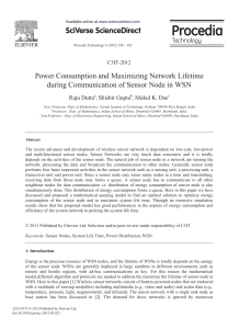 Power Consumption and Maximizing Network Lifetime during