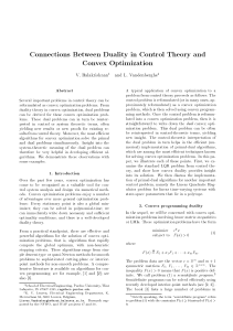 Connections Between Duality in Control Theory and Convex