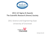 2011 UC Sigma Xi Awards The Scientific Research (Honor) Society