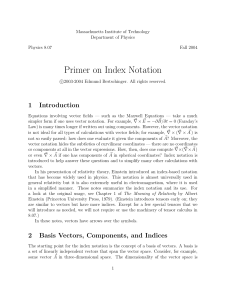 Primer on Index Notation