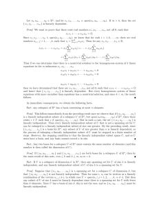 Let u1,u2,... ,uk ∈ Rn, and let v1,v2,... ,vm ∈ span(u 1,u2,... ,uk).