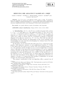 REDUCING THE ADJACENCY MATRIX OF A TREE