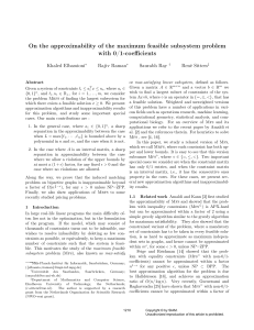 On the approximability of the maximum feasible subsystem