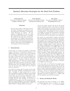 Optimal Allocation Strategies for the Dark Pool Problem