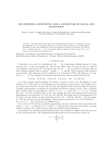 SET PARTITION ASYMPTOTICS AND A CONJECTURE OF GOULD