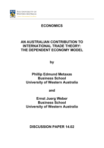 ECONOMICS AN AUSTRALIAN CONTRIBUTION TO