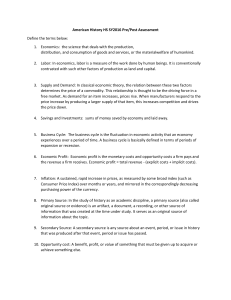 American History HS SY2016 Pre/Post Assessment Define the terms